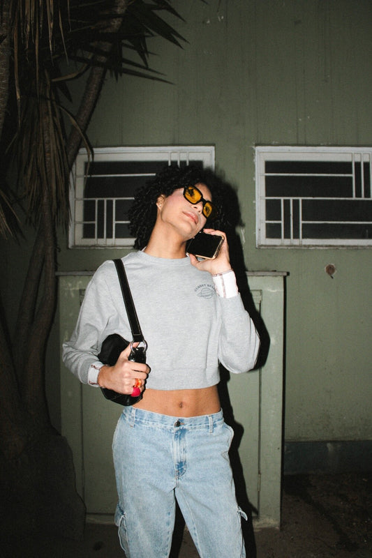 Melange Cropped Sweatshirt