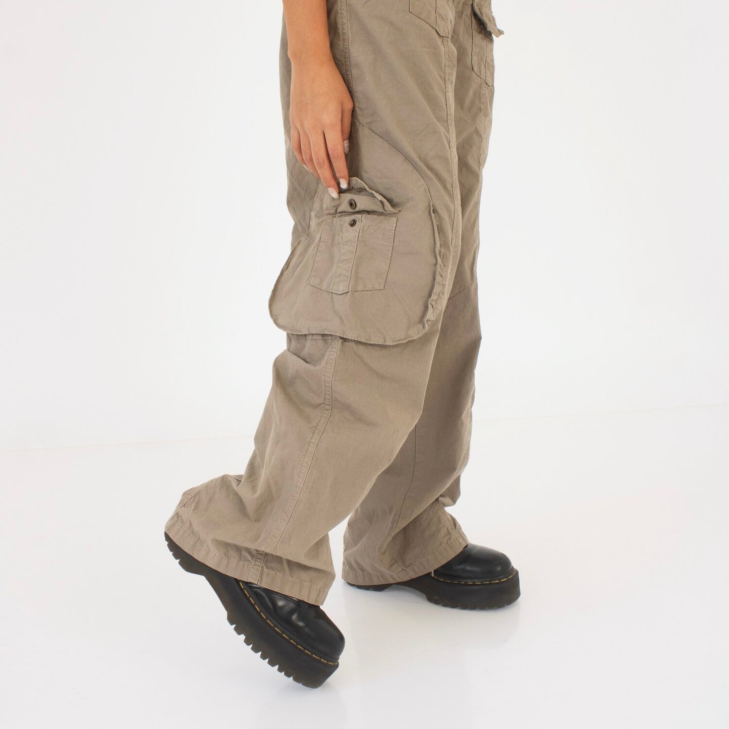 Haze Green Low Rise Cargo Pants