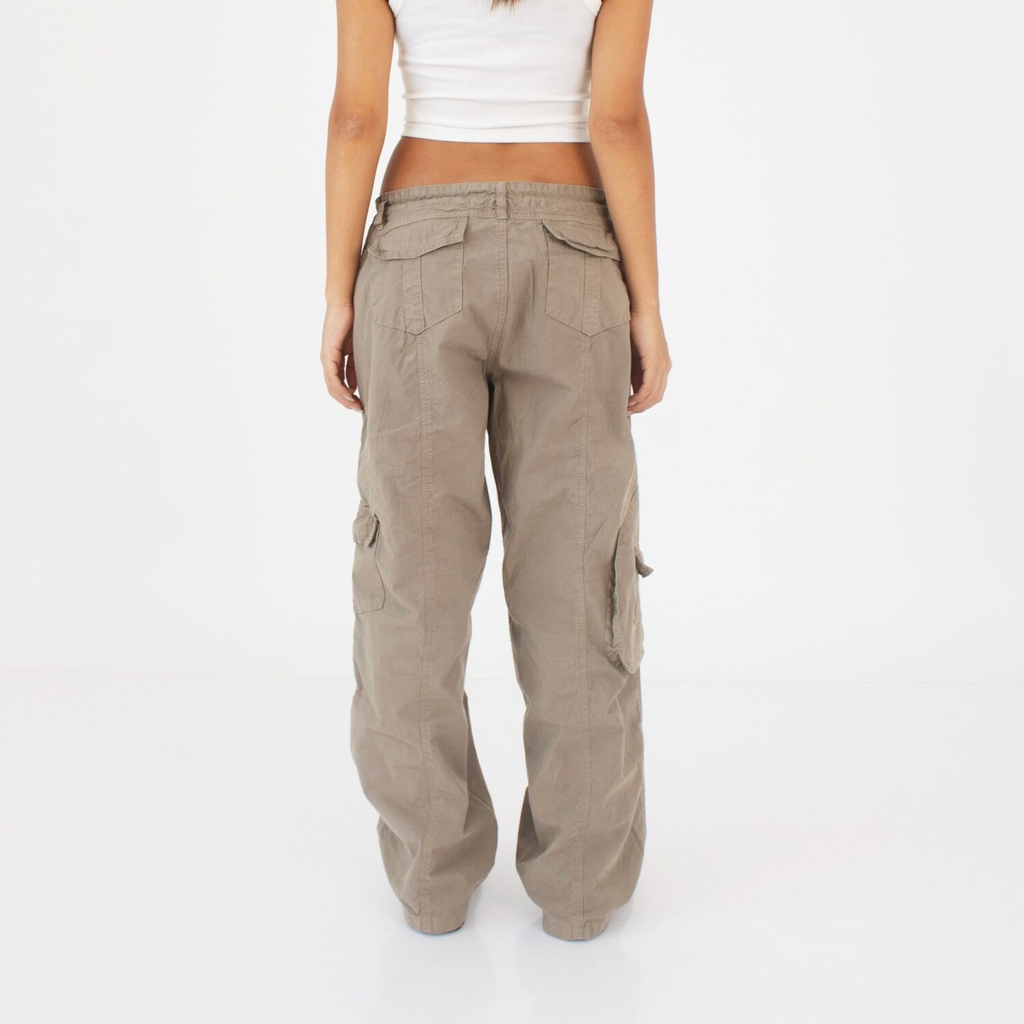 Haze Green Low Rise Cargo Pants