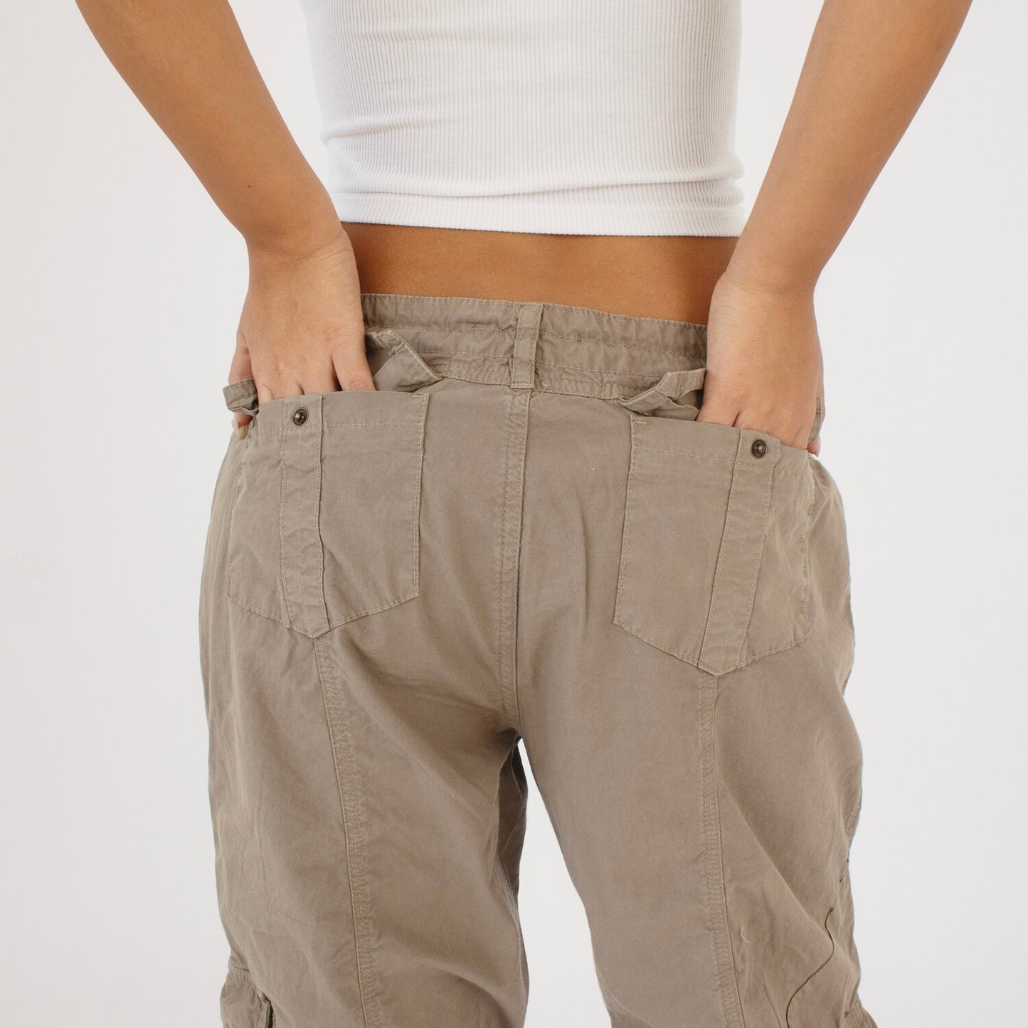 Haze Green Low Rise Cargo Pants